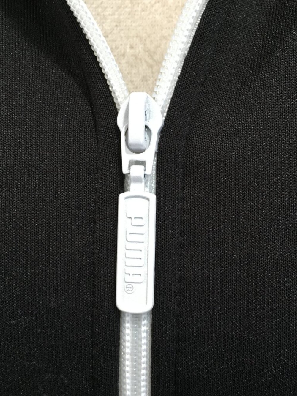 PUMA Black White Pink Glitter Cotton Trim Full Zip Long Sleeve Track Jacket - Picture 7 of 15